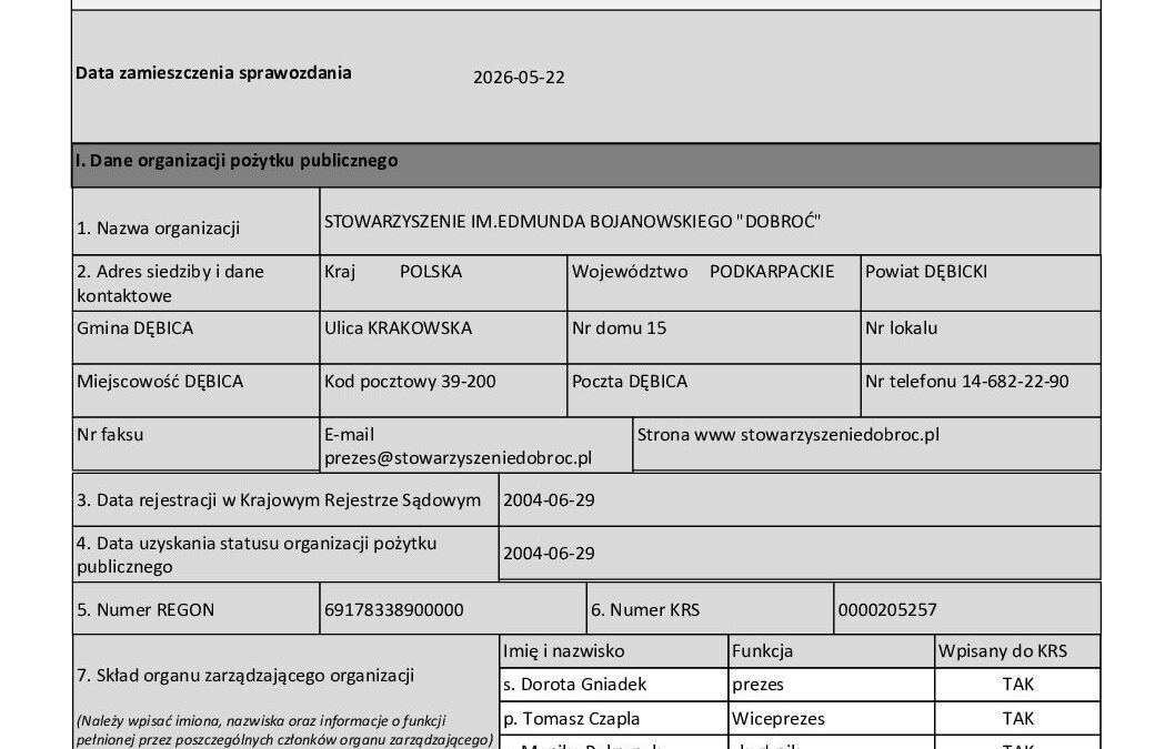 Sprawozdanie merytoryczne