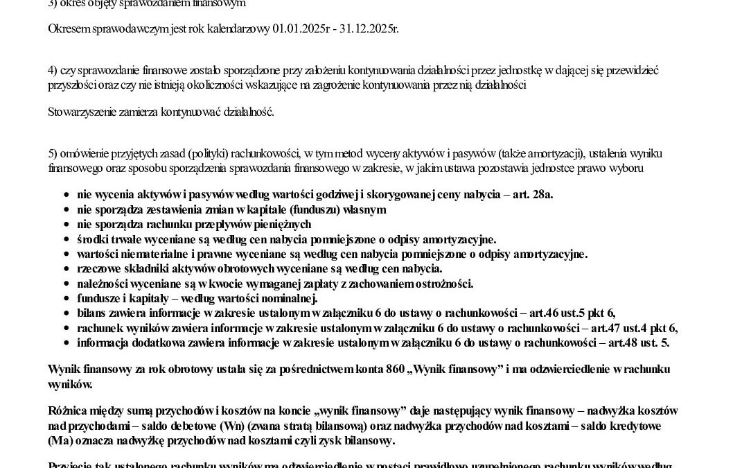 Wprowadzenie do sprawozdania finansowego